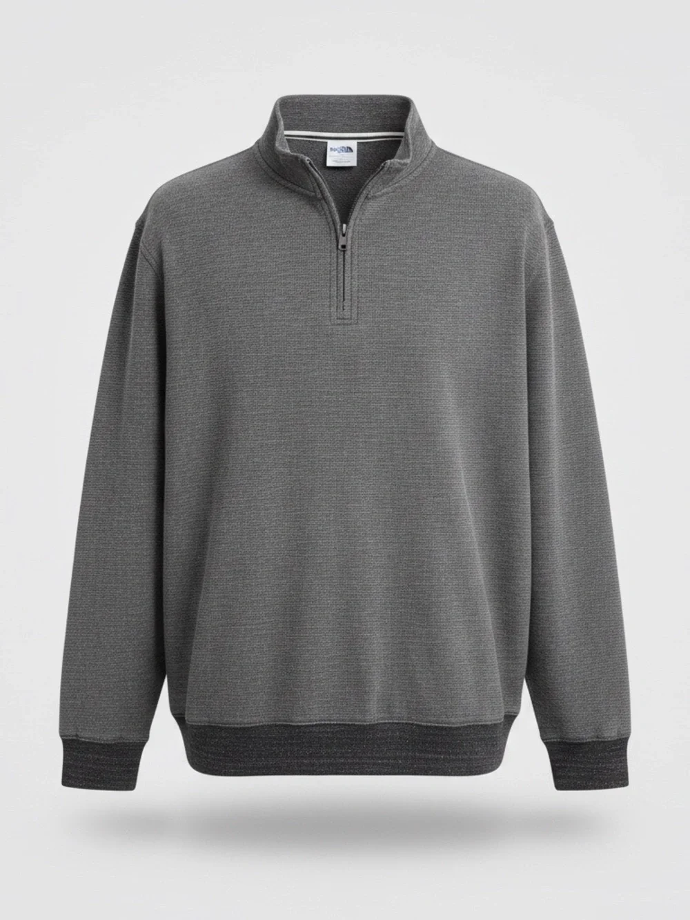 Cremiuex Men’s Quarter Zip Pullover Sweater Heather Gray Long Sleeve Size XXL